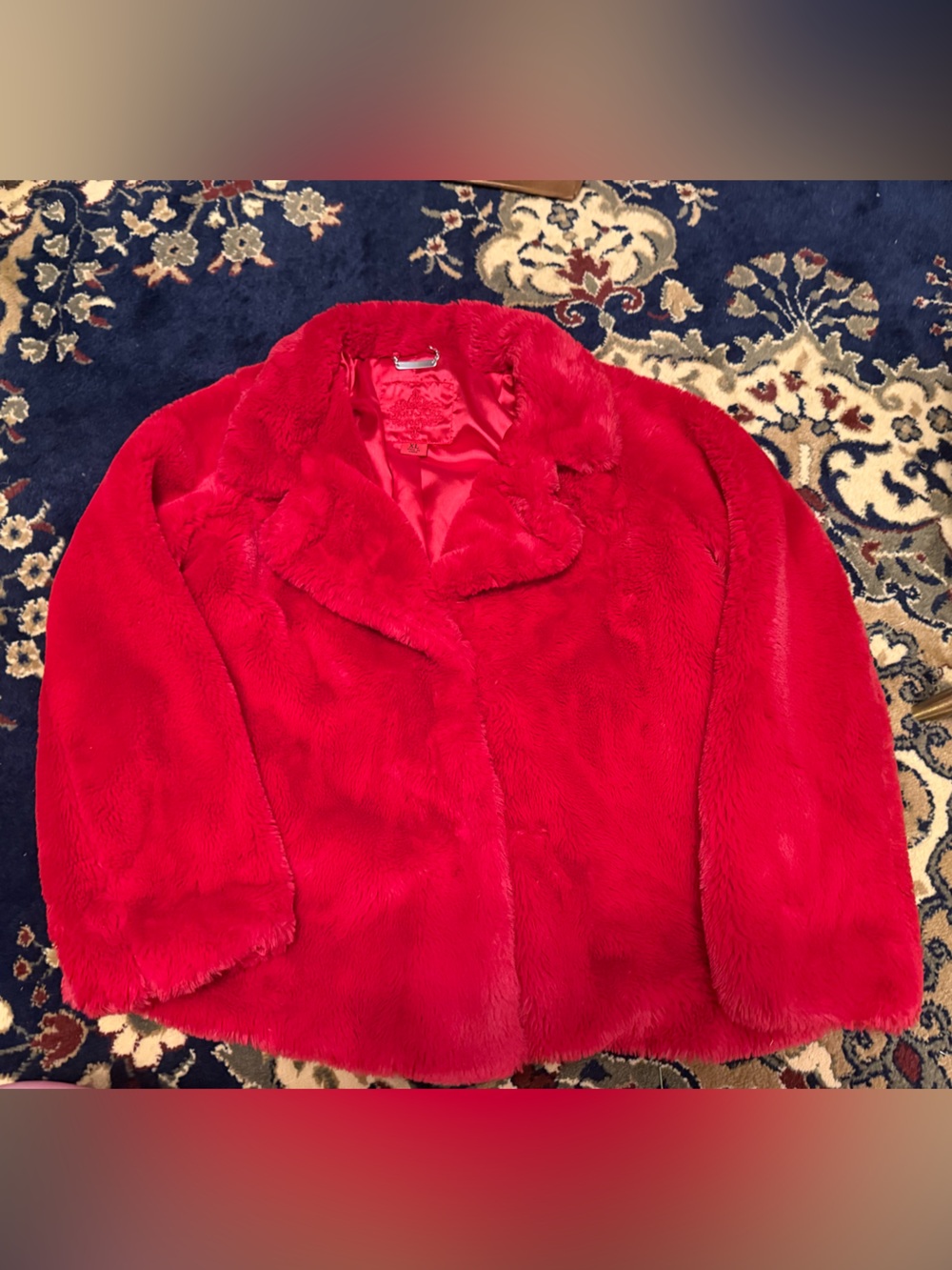 Red Faux Fur Women's Coat - Jou Jou